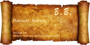 Barnai Barna névjegykártya